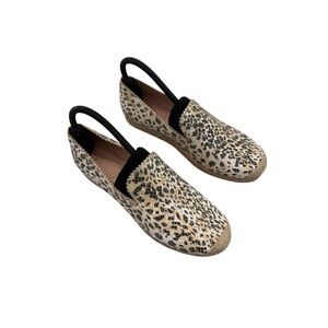 Stuart Weitzman Biarritz Leopard-Print Linen Espadrille, Sun Leopard Size 7.5 M